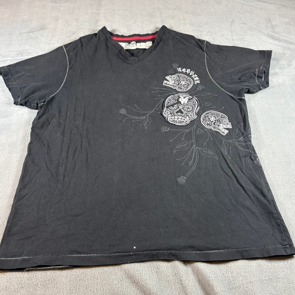 Zoo York Mens Black Sugar Skull Graphic T-Shirtโ La Familia Streetwear XL